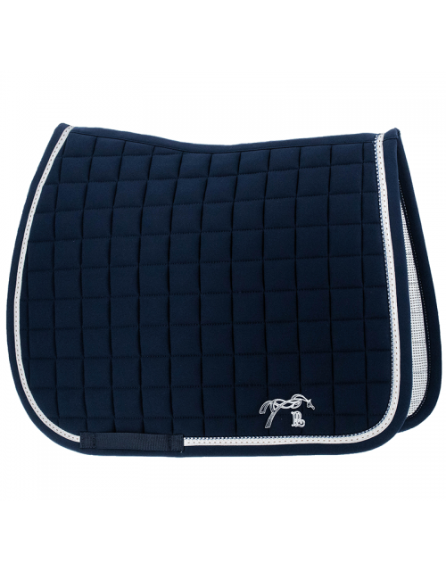Strass Saddle pad - Navy and white