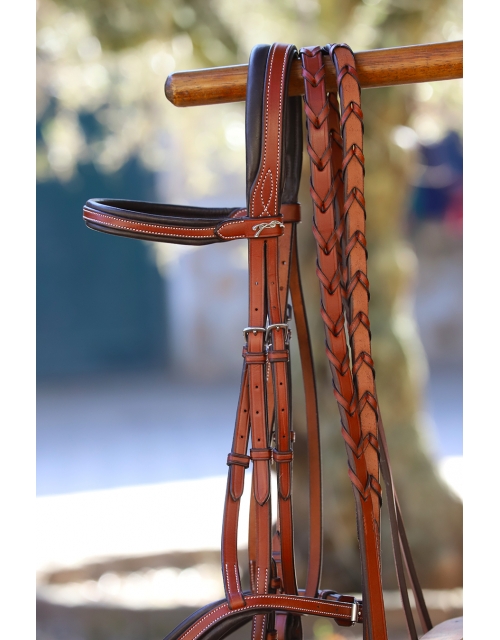 US braided reins - Hazelnut