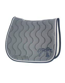 Tapis de selle point sellier classique - Gris clair & marine