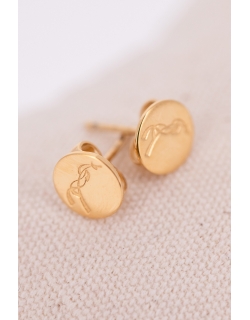 Lou Equestrian Stud Earrings - Gold