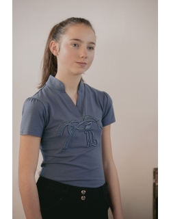 Blue Grey Iliana Polo Shirt - Children