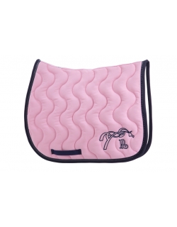 Classic Point Sellier Saddle Pad - Light Pink & Navy