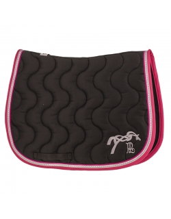 Eden by Pénélope Classic Point Sellier Saddle Pad - Black & Fuchsia