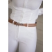 Signature Strass Belt - Cognac